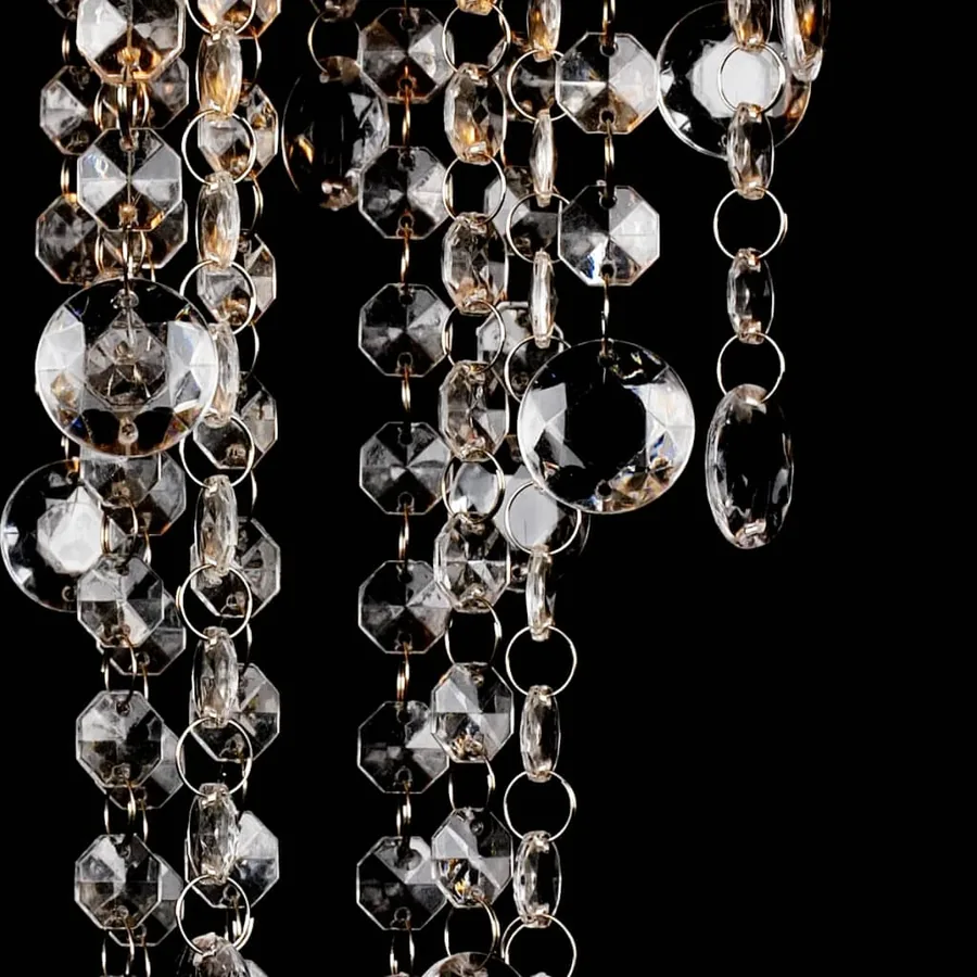 Plafonnier avec perles de cristal Blanc Métal - 3