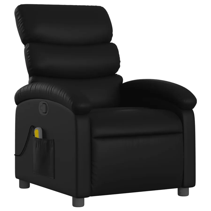 Fauteuil de massage inclinable noir similicuir - 3