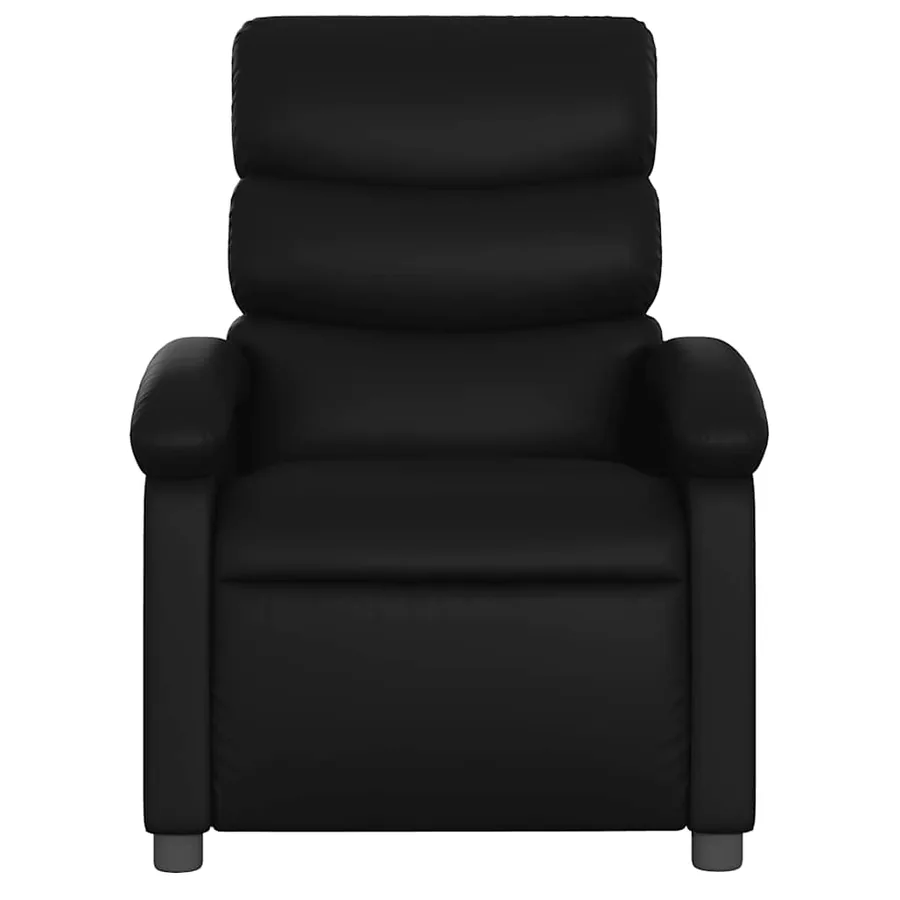 Fauteuil de massage inclinable noir similicuir - 4