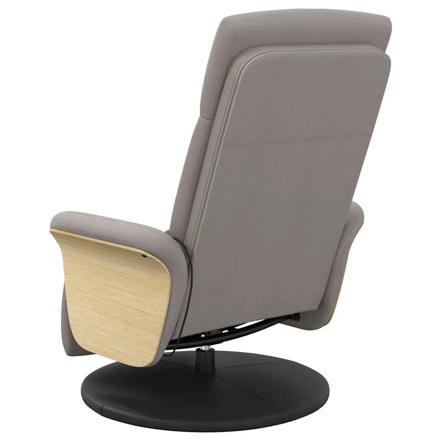 Fauteuil inclinable de massage avec repose-pieds taupe tissu - 6
