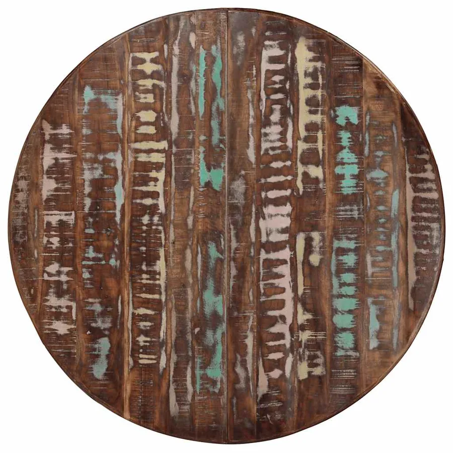 Table à dîner Ø110x78 cm Bois de récupération massif et acier - 6