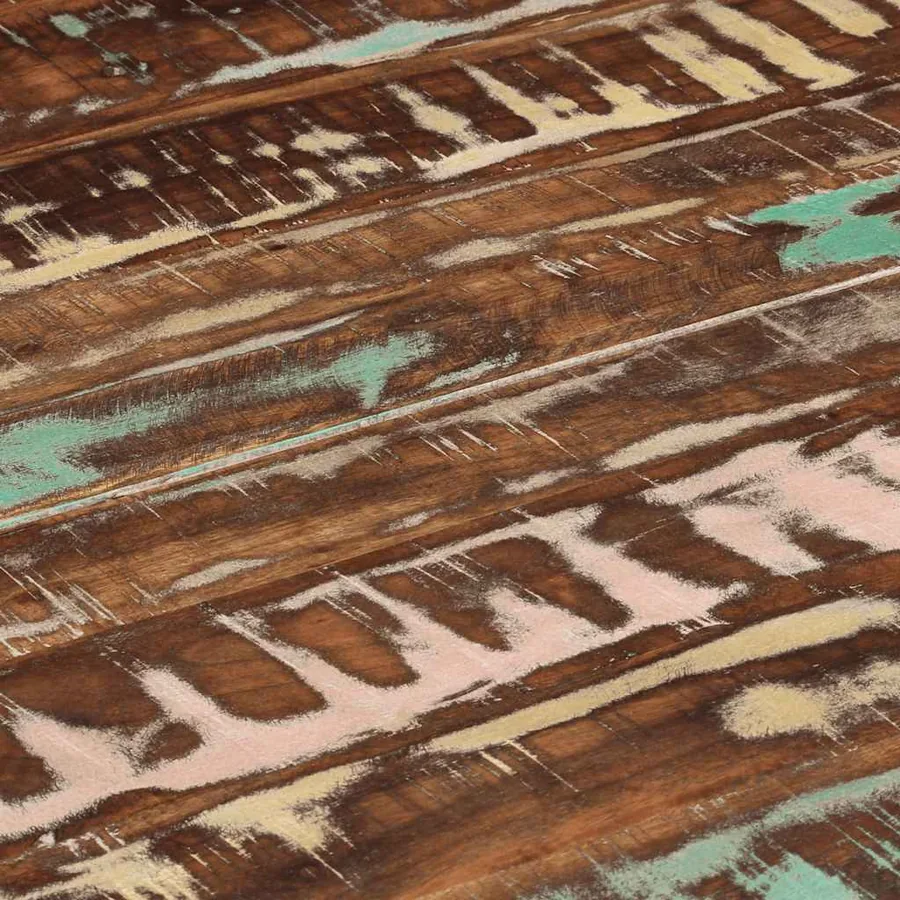 Table à dîner Ø110x78 cm Bois de récupération massif et acier - 7