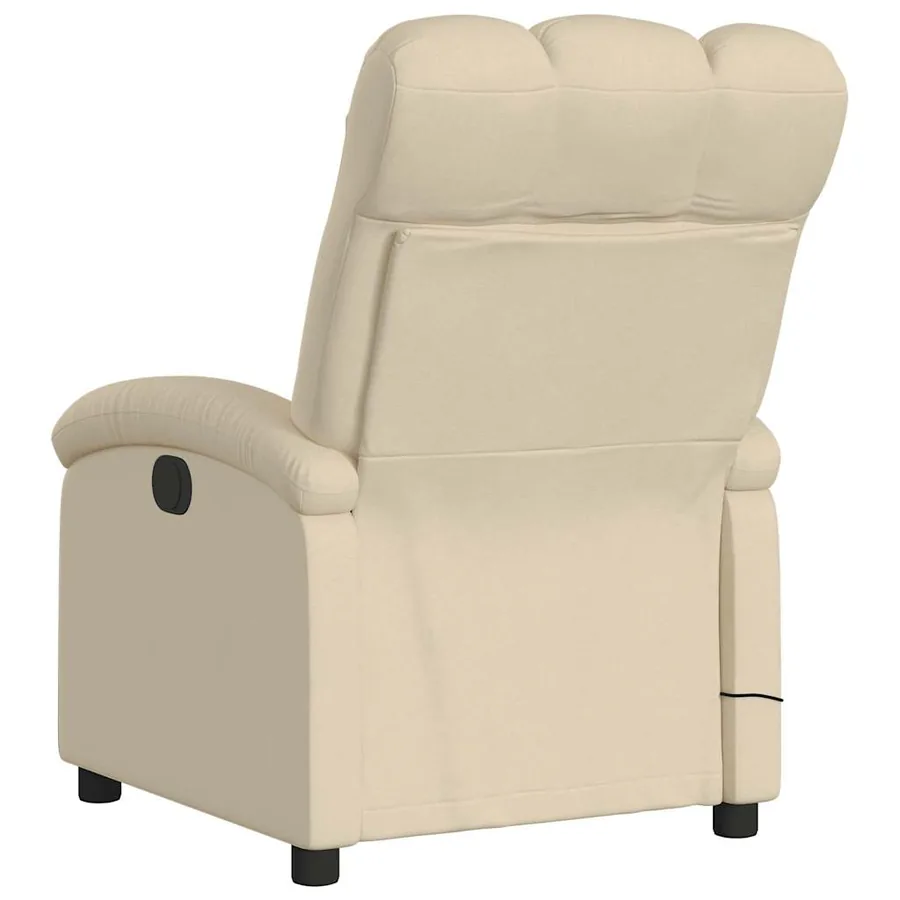 Fauteuil de massage inclinable Crème Tissu - 7