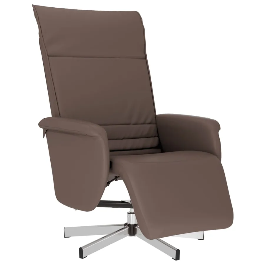 Fauteuil inclinable avec repose-pieds marron similicuir - 2