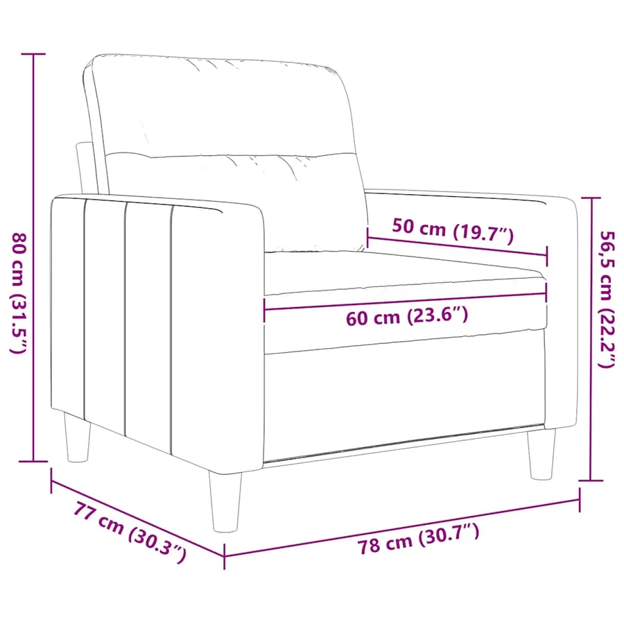 Fauteuil Gris foncé 60 cm Tissu - 9
