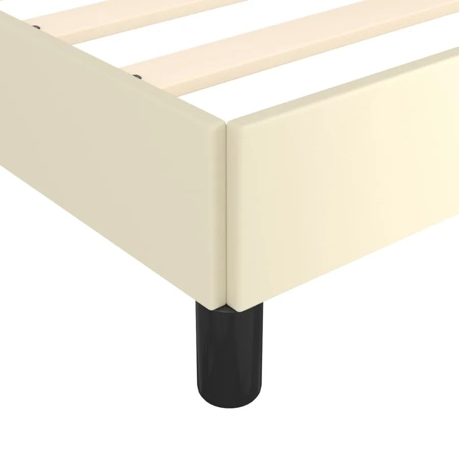 Cadre de lit avec tête de lit Crème 120x200 cm Similicuir - 8