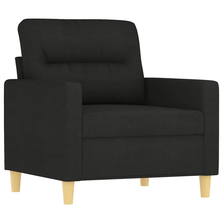 Ensemble de canapés 4 pcs avec coussins noir tissu - 3