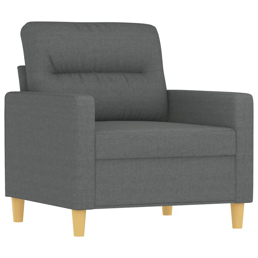 Ensemble de canapés 3 pcs coussins gris foncé tissu - 3