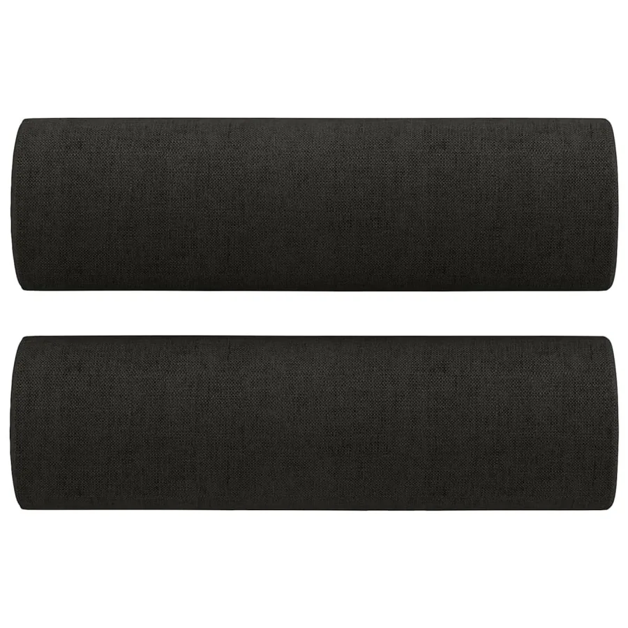 Ensemble de canapés 2 pcs avec coussins noir tissu - 6