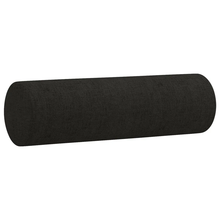Ensemble de canapés 2 pcs avec coussins noir tissu - 7