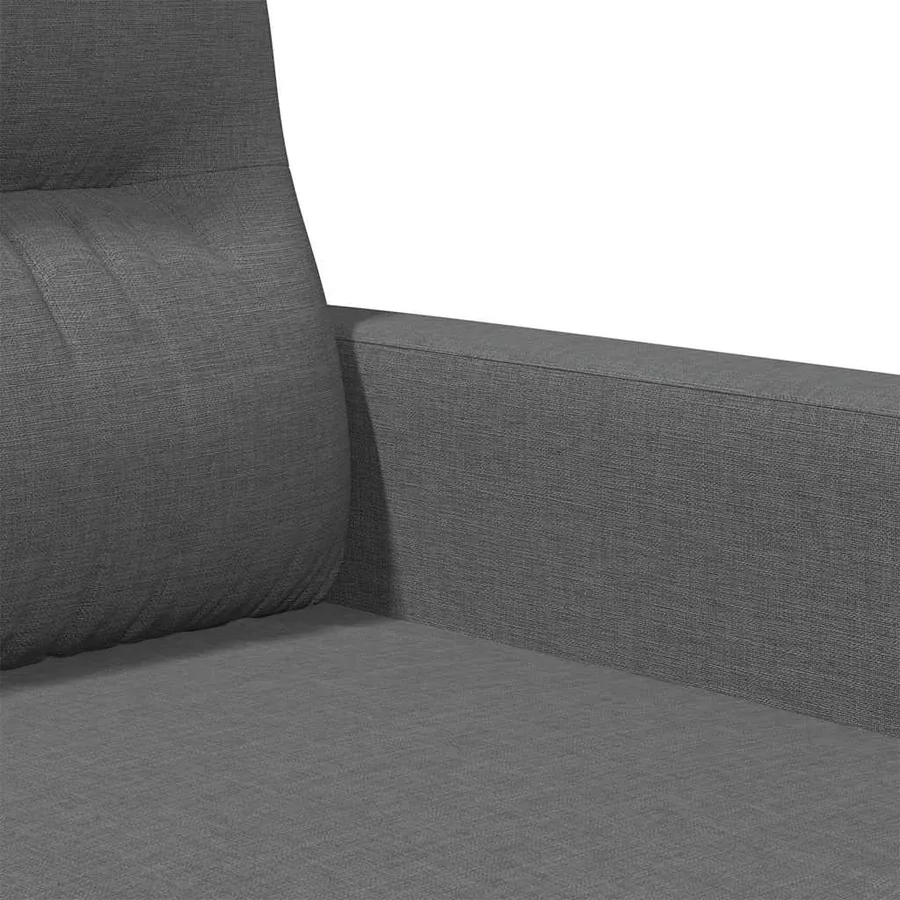 Canapé à 2 places Gris foncé 140 cm Tissu - 7