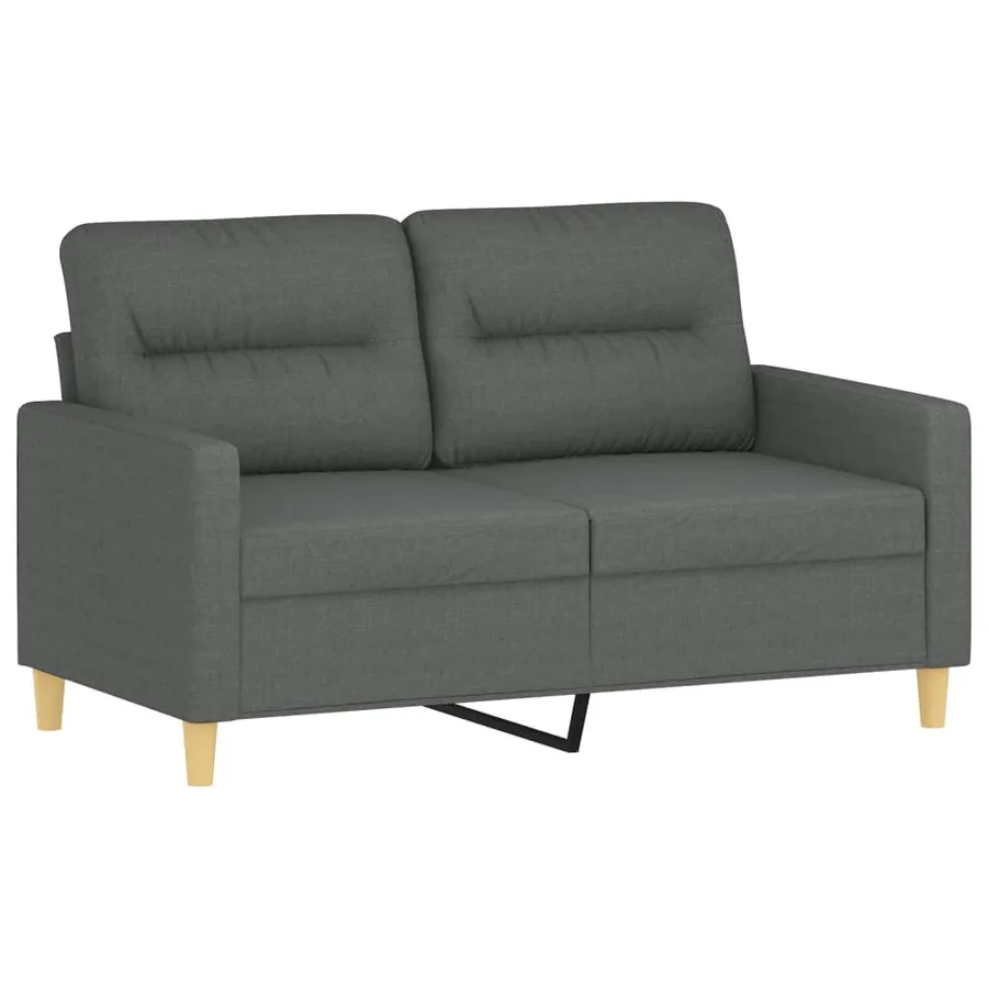 Ensemble de canapés 2 pcs coussins gris foncé tissu - 3