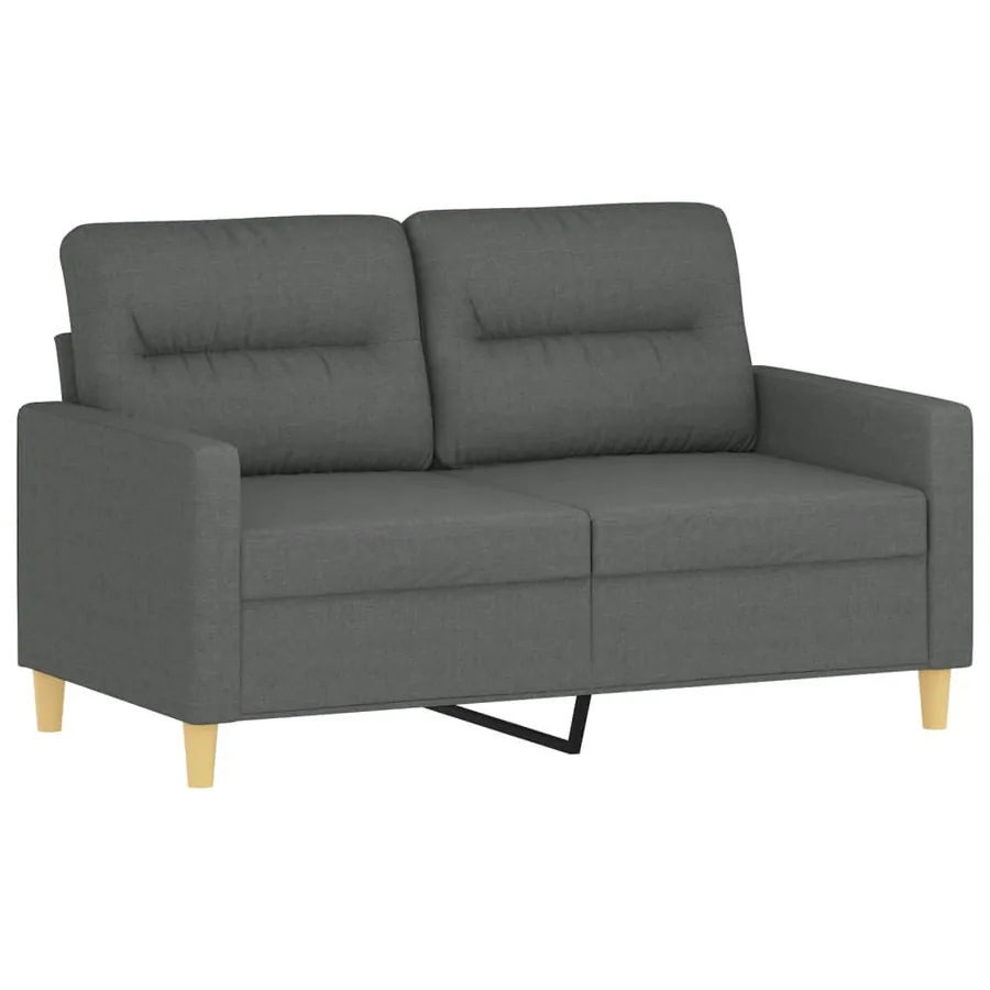 Ensemble de canapés 3 pcs coussins gris foncé tissu - 3