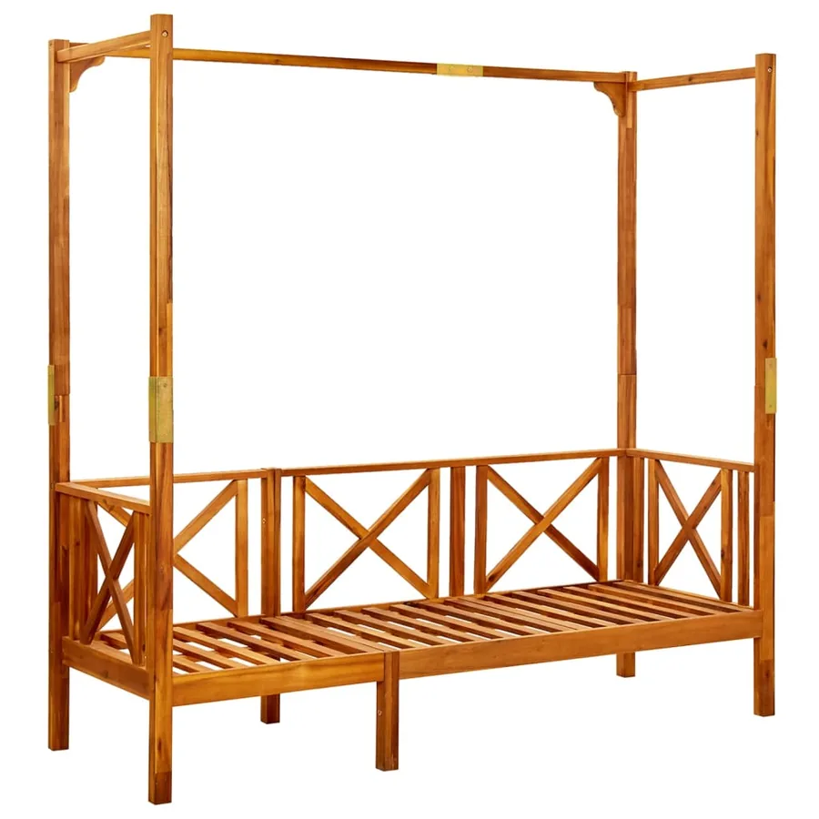 Banc de jardin avec auvent Bois d'acacia solide - 5