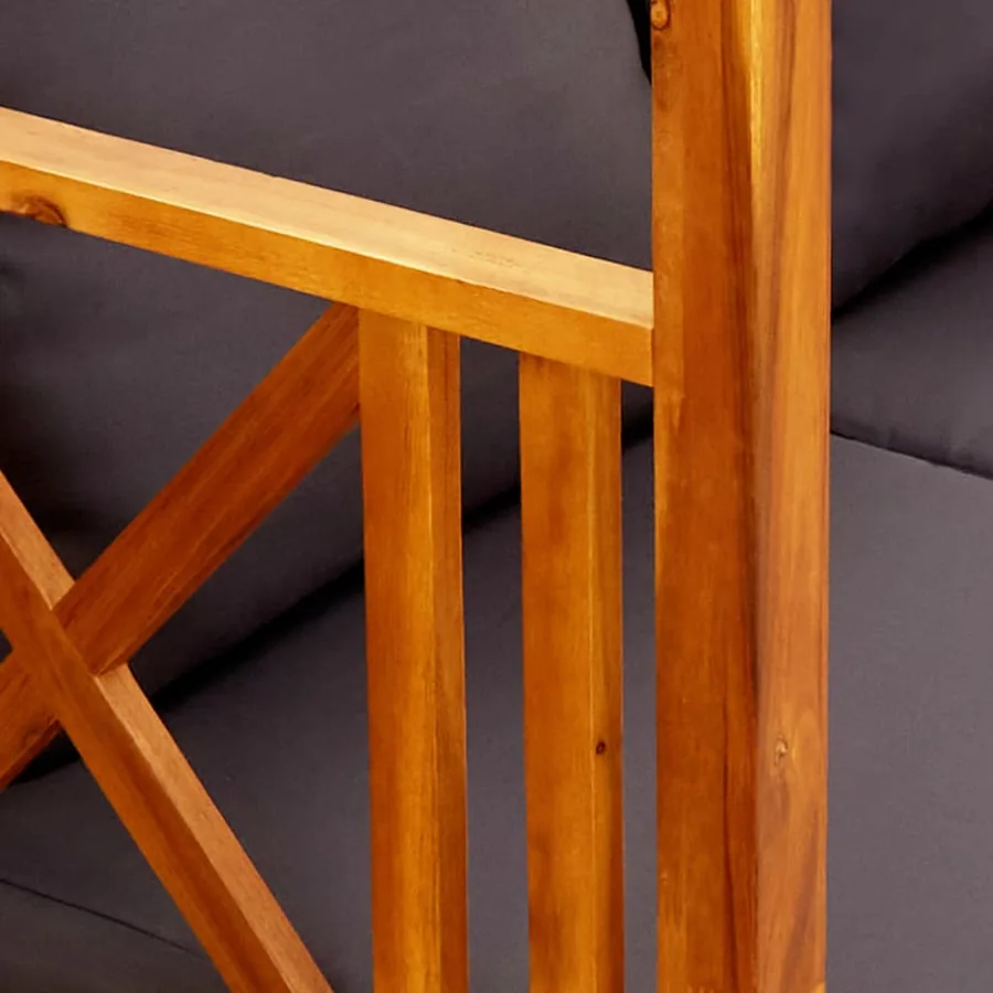Banc de jardin avec auvent Bois d'acacia solide - 6