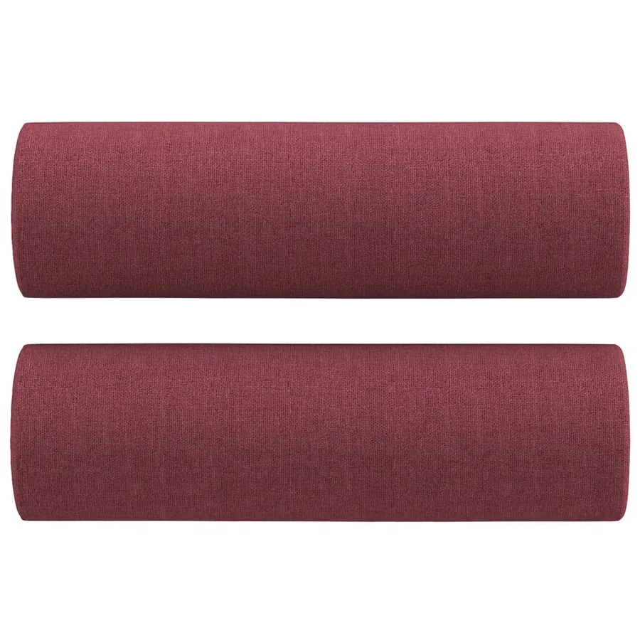 Ensemble de canapés 2 pcs avec coussins rouge bordeaux tissu - 6