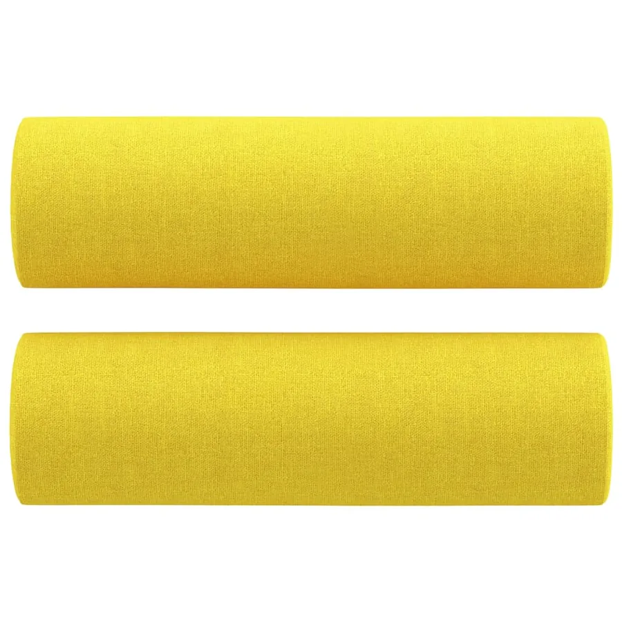Ensemble de canapés 3 pcs avec coussins jaune clair tissu - 6