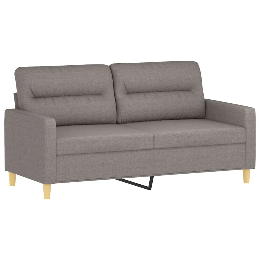 Ensemble de canapés 2 pcs avec coussins taupe tissu - 4