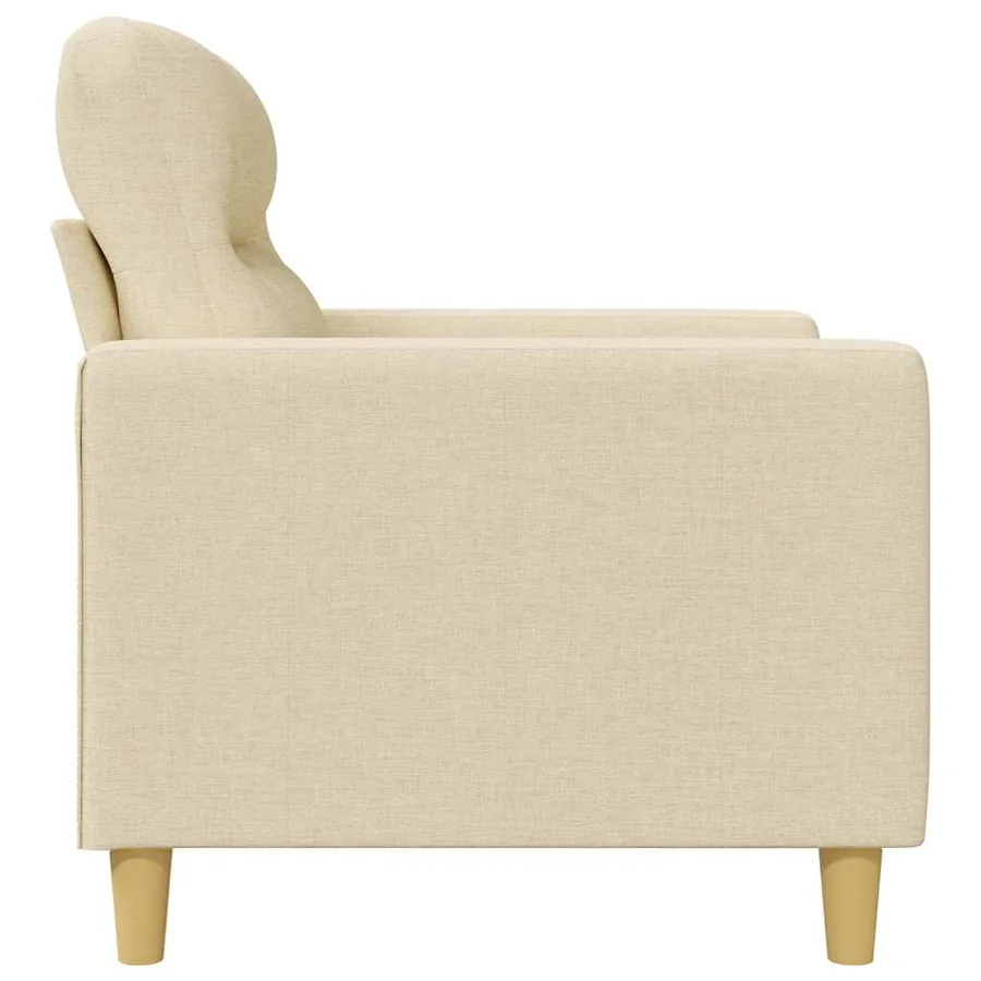 Canapé à 2 places Crème 120 cm Tissu - 5
