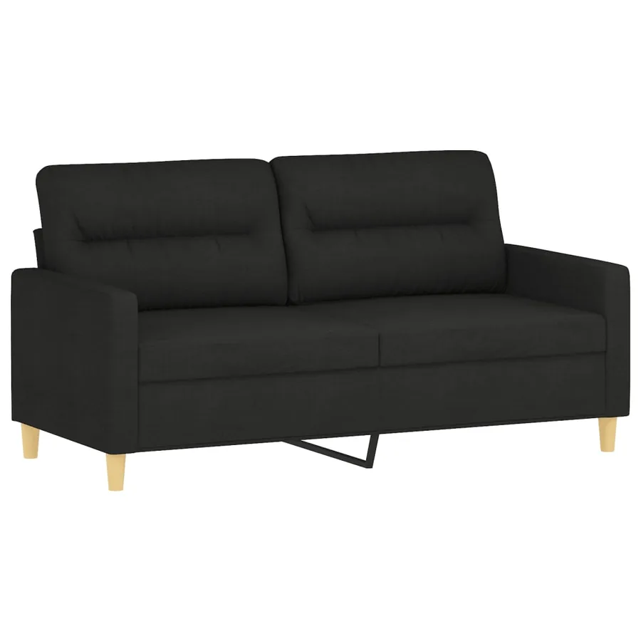 Ensemble de canapés 2 pcs avec coussins Noir Tissu - 4