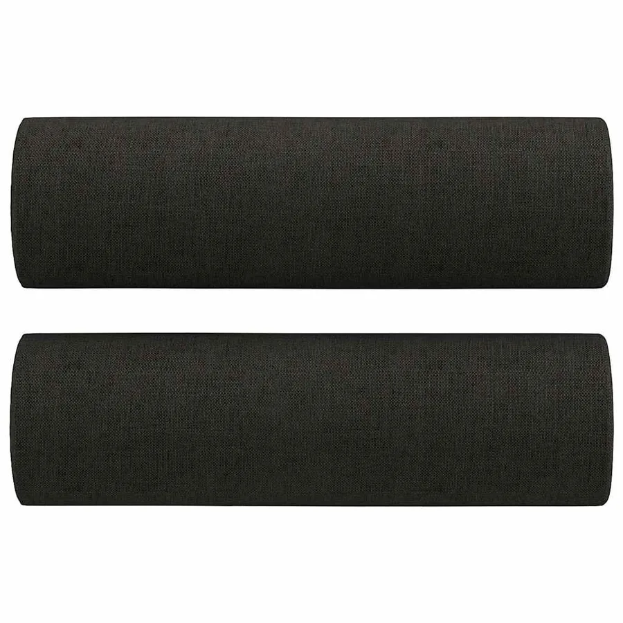 Canapé 2 places avec oreillers décoratifs noir 140 cm tissu - 5