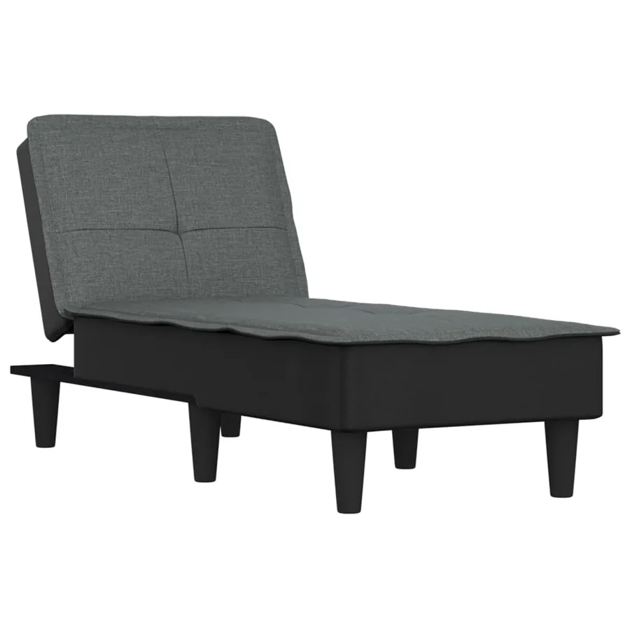 Chaise longue gris foncé tissu - 2