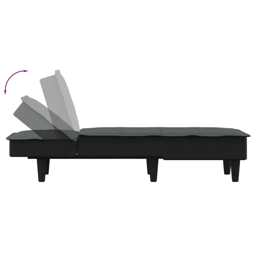 Chaise longue gris foncé tissu - 6