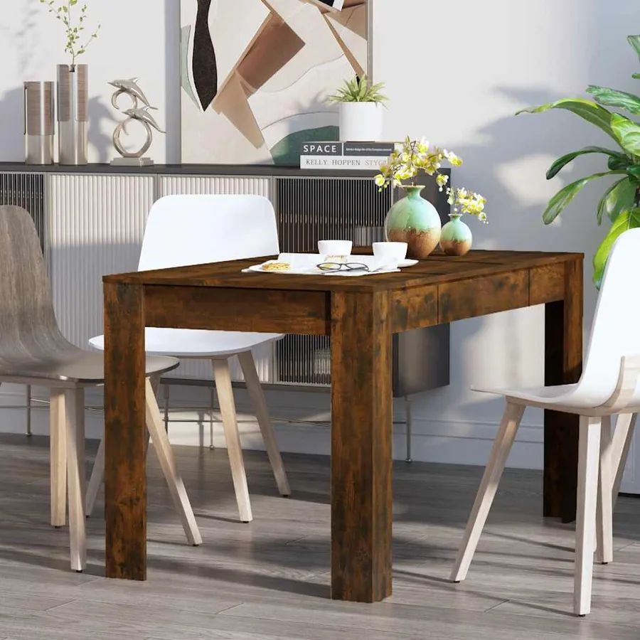 Table à manger chêne fumé 140x74,5x76 cm bois d'ingénierie - 3