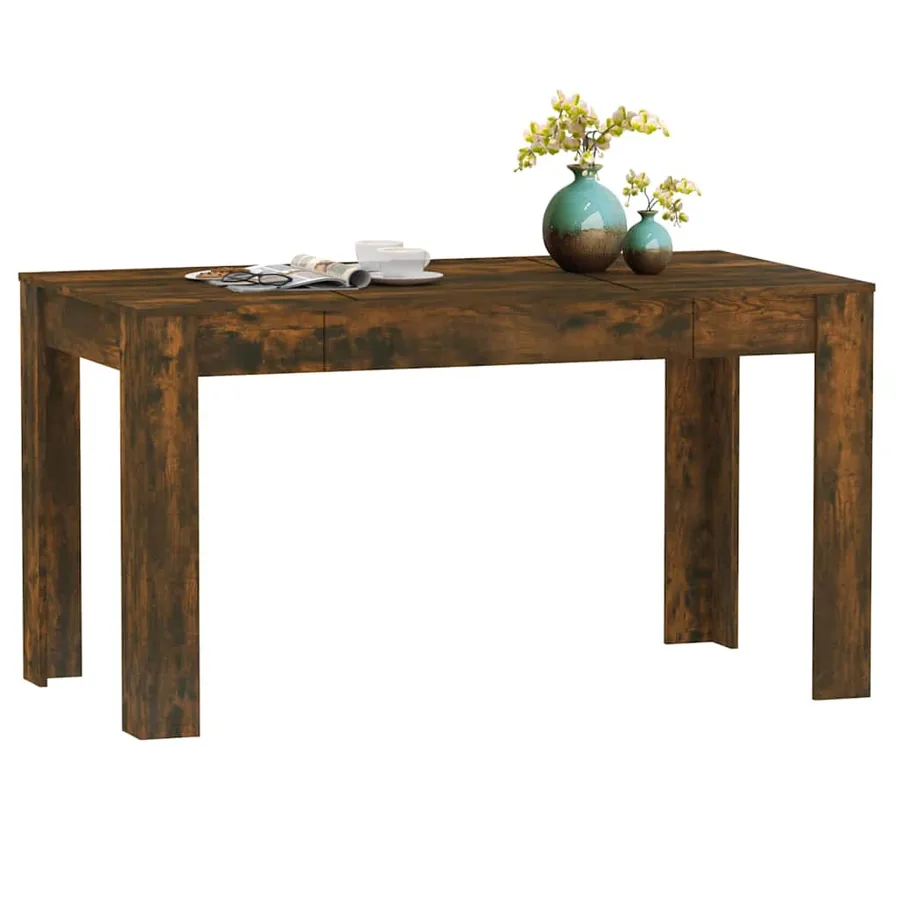 Table à manger chêne fumé 140x74,5x76 cm bois d'ingénierie - 5