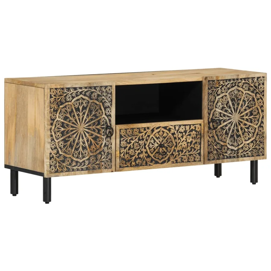 Meuble TV 105x33x46 cm Bois massif de manguier - 2