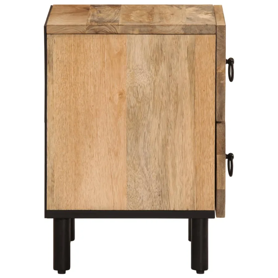 Tables de chevet 2 pcs 40x33x46 cm Bois de manguier solide - 7