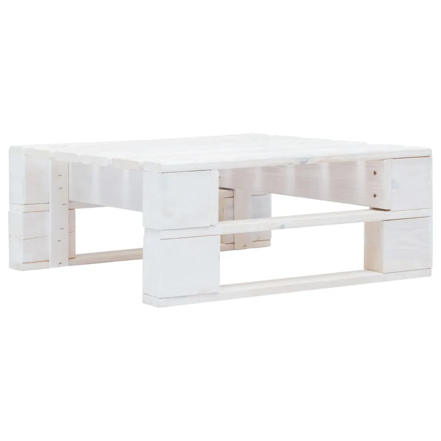 Repose-pied palette de jardin bois blanc