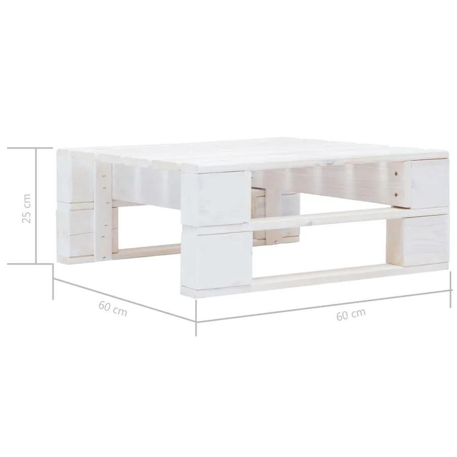Repose-pied palette de jardin bois blanc - 5