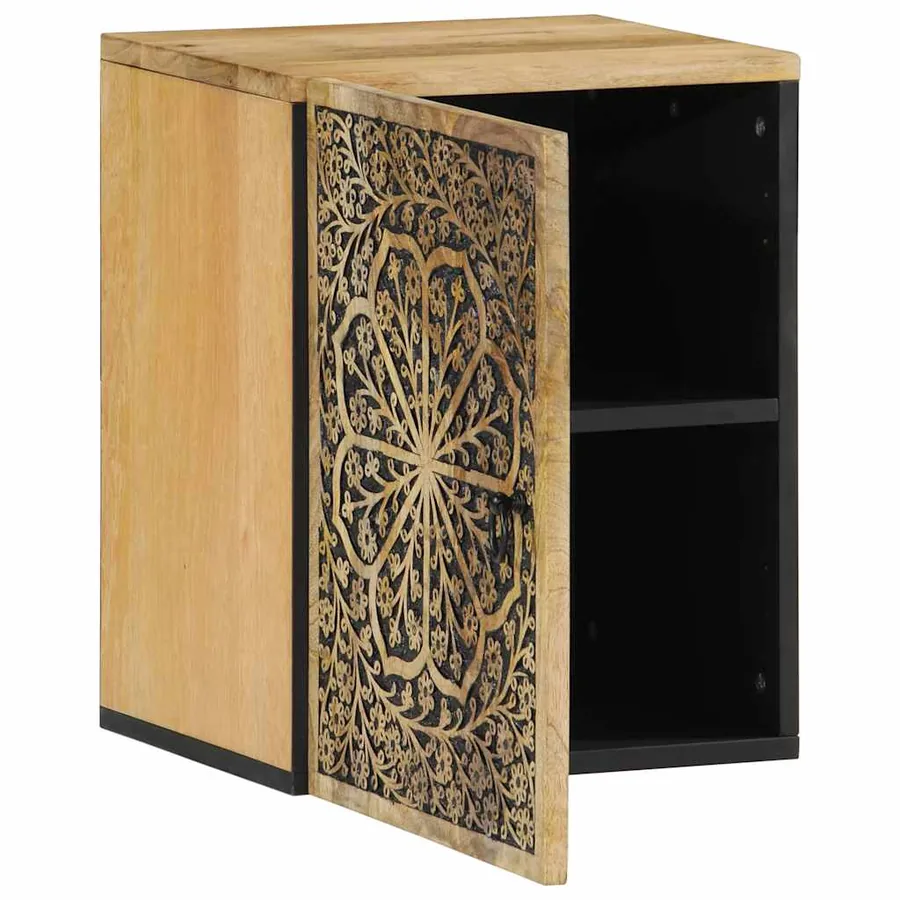 Armoire de salle de bain murale 38x33x48cm bois massif manguier - 2