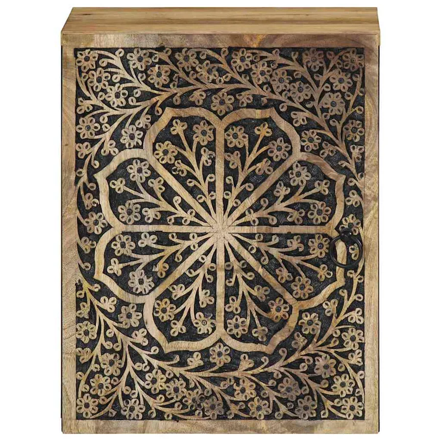 Armoire de salle de bain murale 38x33x48cm bois massif manguier - 3