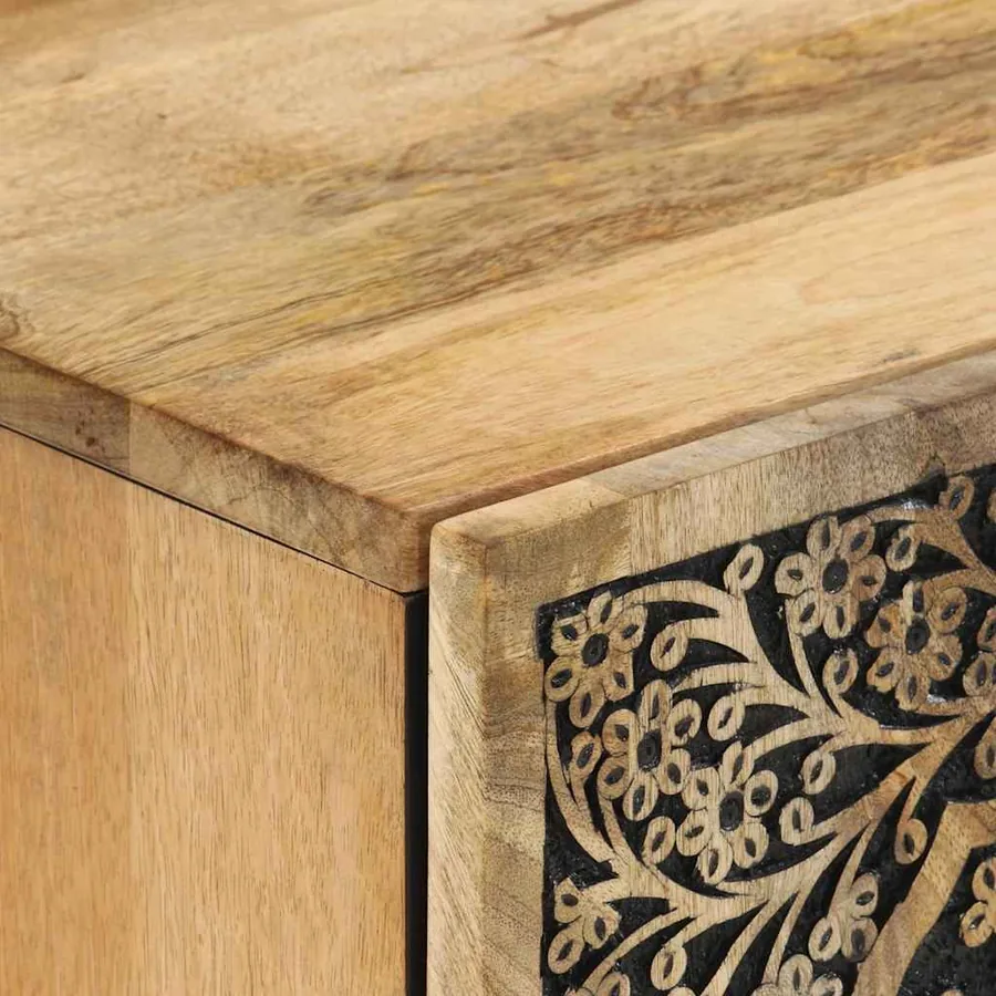 Armoire de salle de bain murale 38x33x48cm bois massif manguier - 7