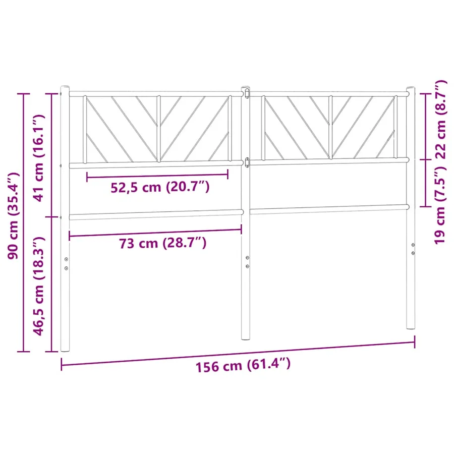 Tête de lit de remplacement métal noir 150 cm - 8