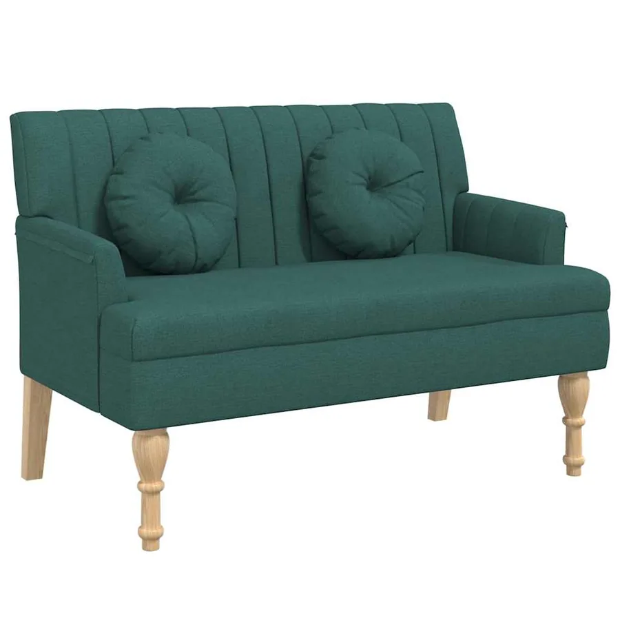 Banc avec coussins vert foncé 113x64,5x75,5 cm tissu - 2