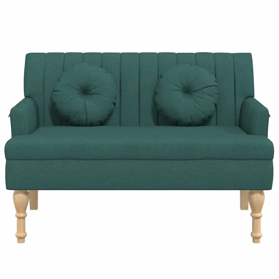 Banc avec coussins vert foncé 113x64,5x75,5 cm tissu - 4