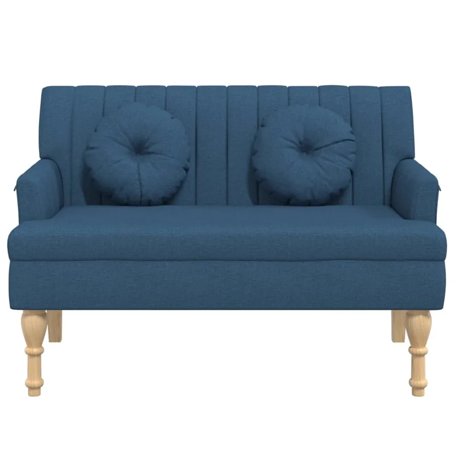 Banc avec coussins bleu 113x64,5x75,5 cm tissu - 3