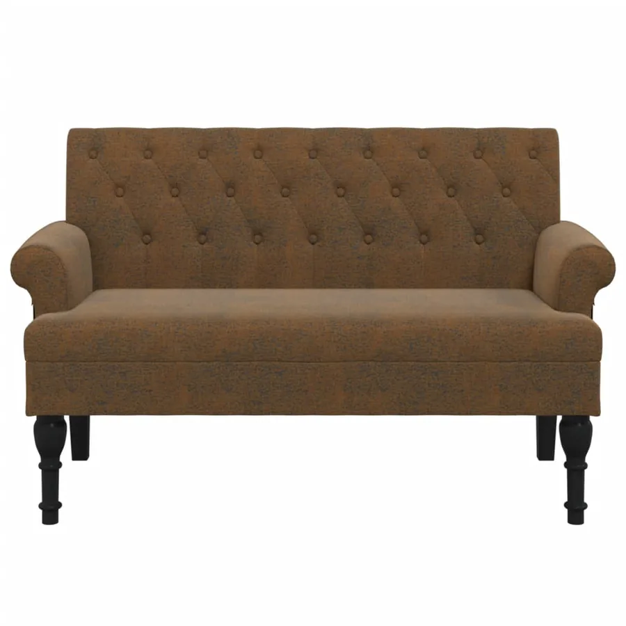 Banc avec dossier marron 120x62x75,5 cm similicuir daim - 3