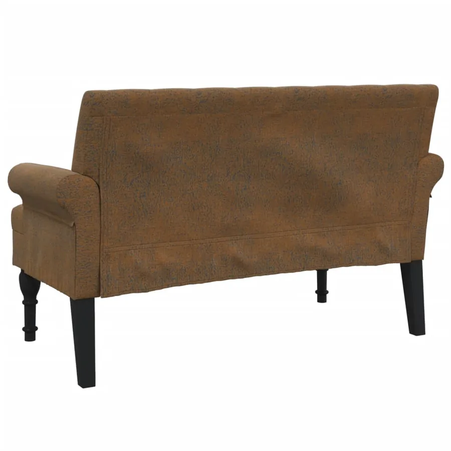 Banc avec dossier marron 120x62x75,5 cm similicuir daim - 5