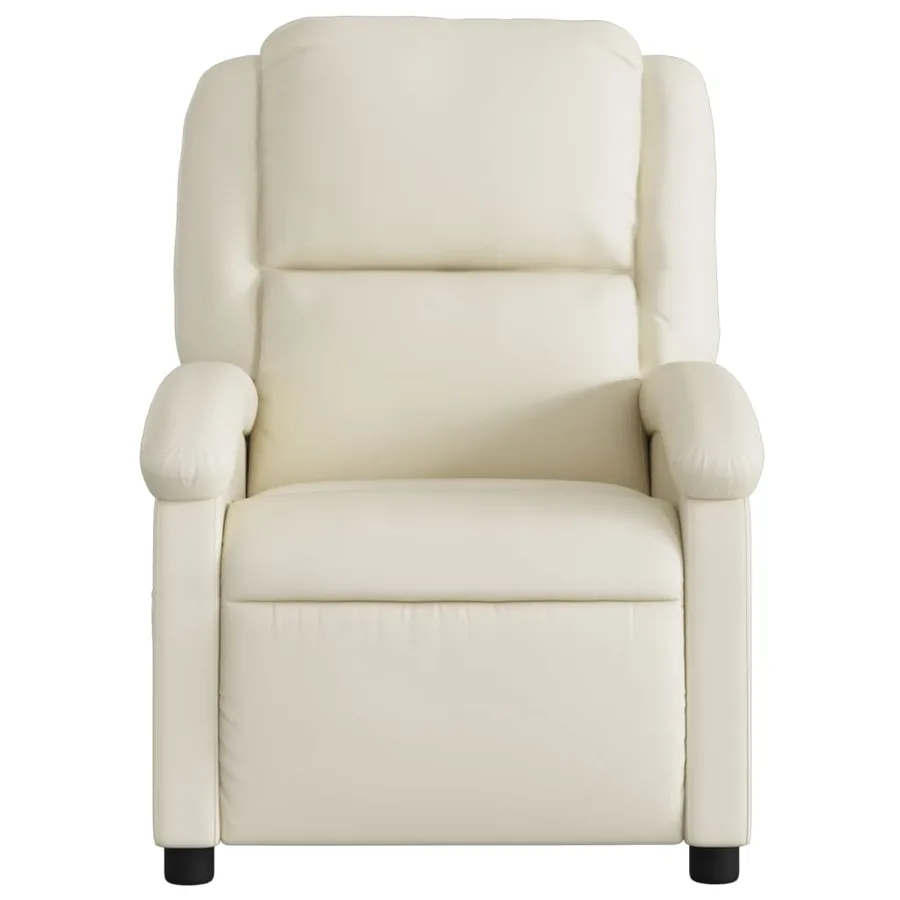 Fauteuil de massage inclinable en similicuir crème - 7
