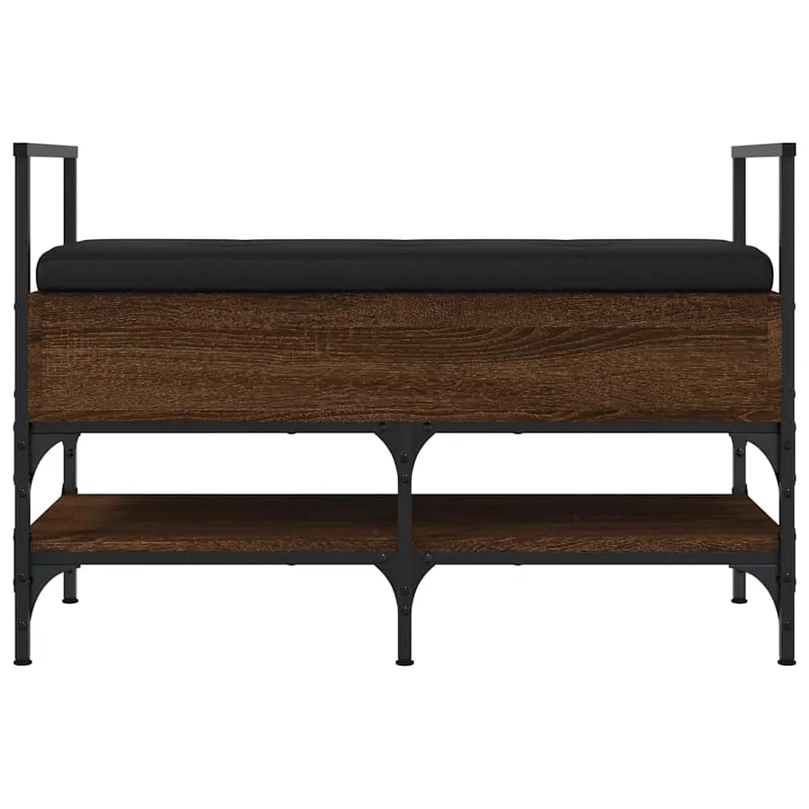 Banc à chaussures chêne marron 85,5x42x57,5cm bois d'ingénierie - 6
