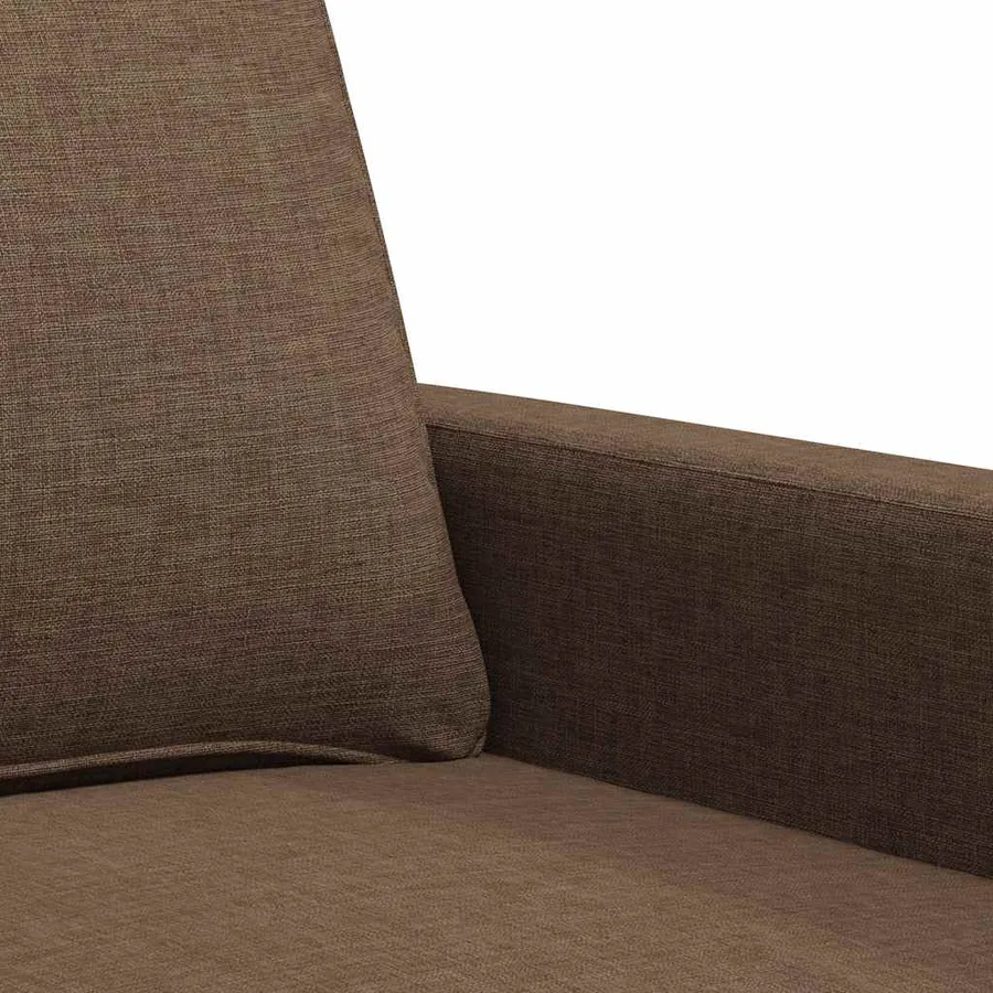 Canapé à 2 places Marron 140 cm Tissu - 7