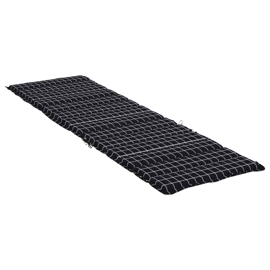 Coussin de chaise longue motif à carreaux noir tissu oxford - 4