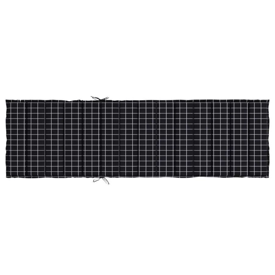 Coussin de chaise longue motif à carreaux noir tissu oxford - 5