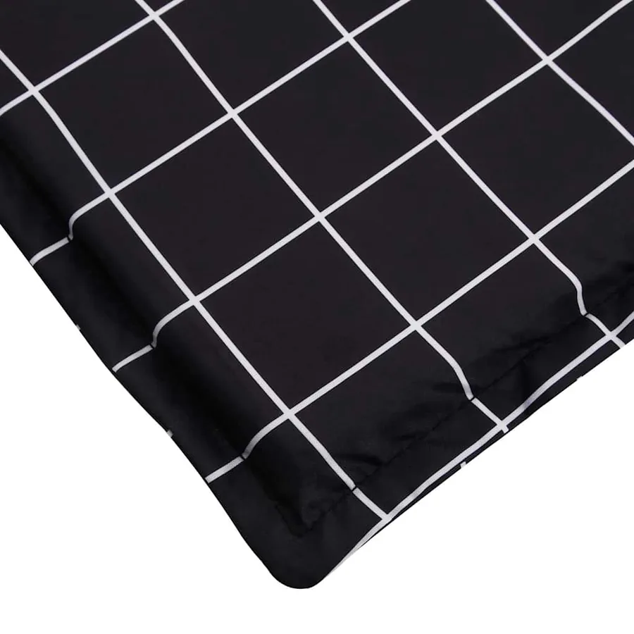 Coussin de chaise longue motif à carreaux noir tissu oxford - 6