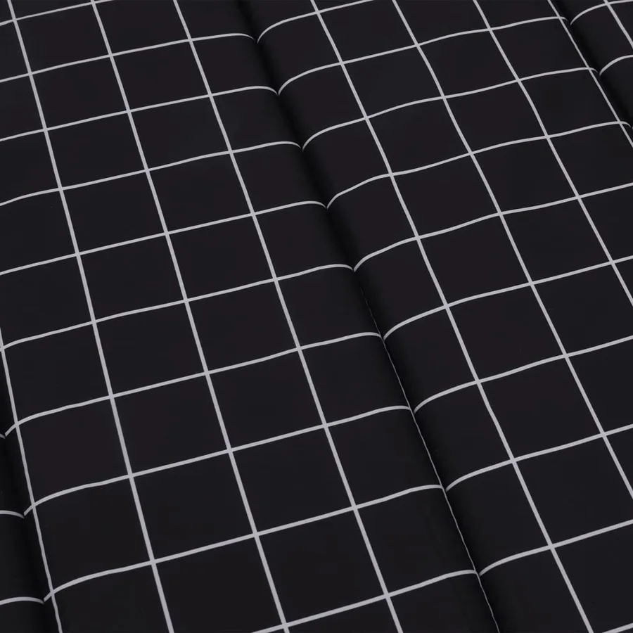 Coussin de chaise longue motif à carreaux noir tissu oxford - 7
