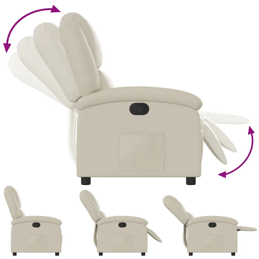 Fauteuil inclinable Crème Similicuir - 7